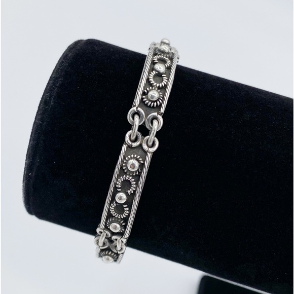 Vintage Sterling Silver 925 Mexico Link Bracelet - Picture 3 of 10